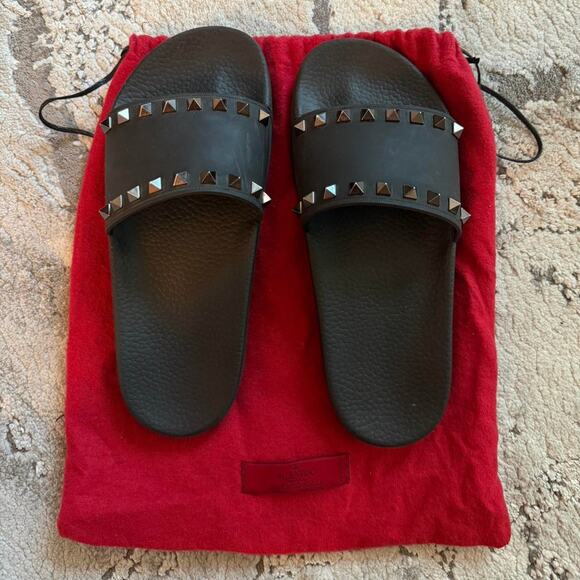 Valentino Shoes - Valentino rockstud accents rubber slides size US 8